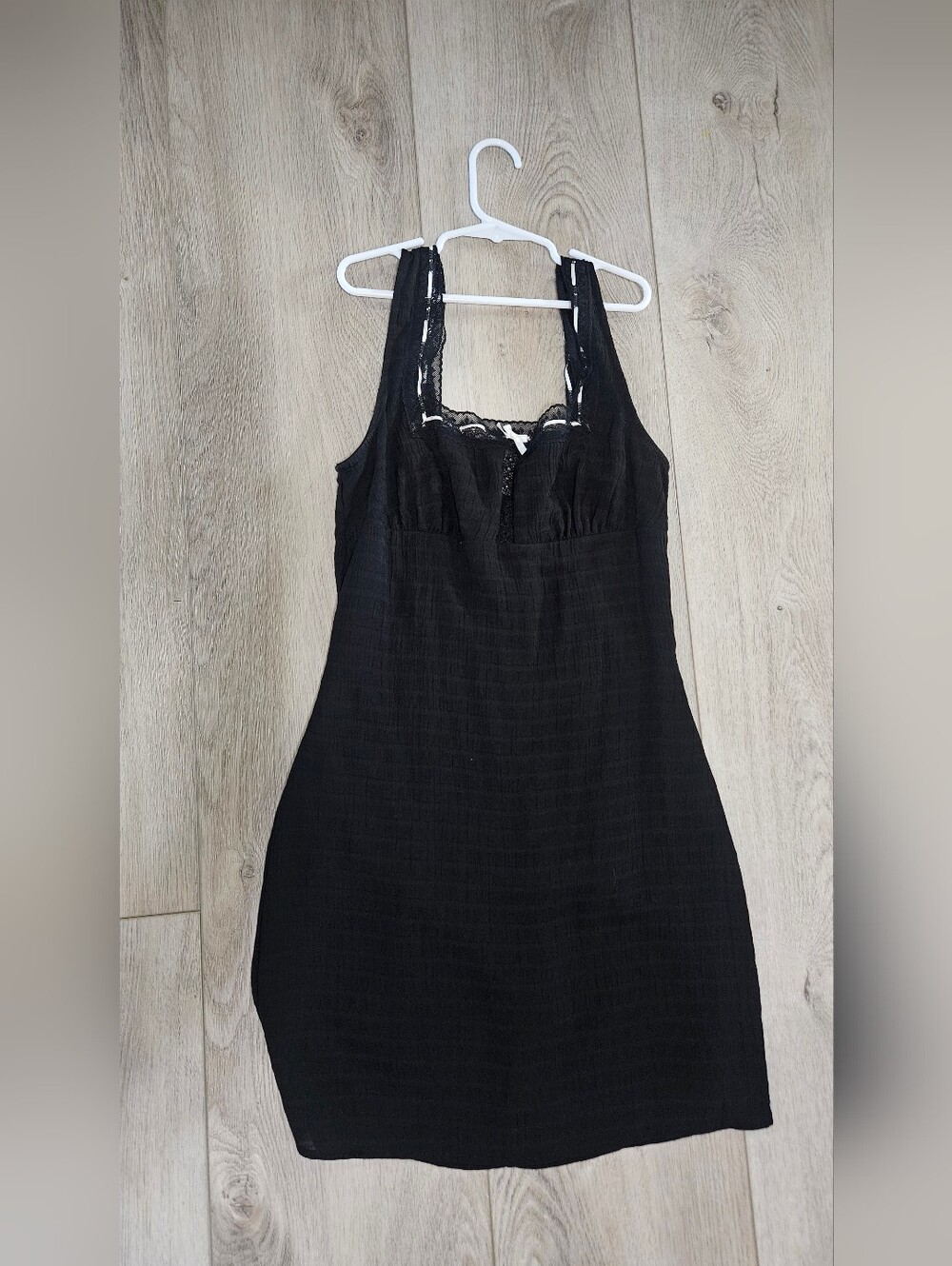 RSQ Black Lace Dress-Trim Mini Dress
